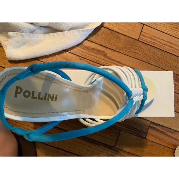 New Old Stock POLLINI 🍭 BaBy BluE + WhIte Heels 9 - Picture 11 of 16